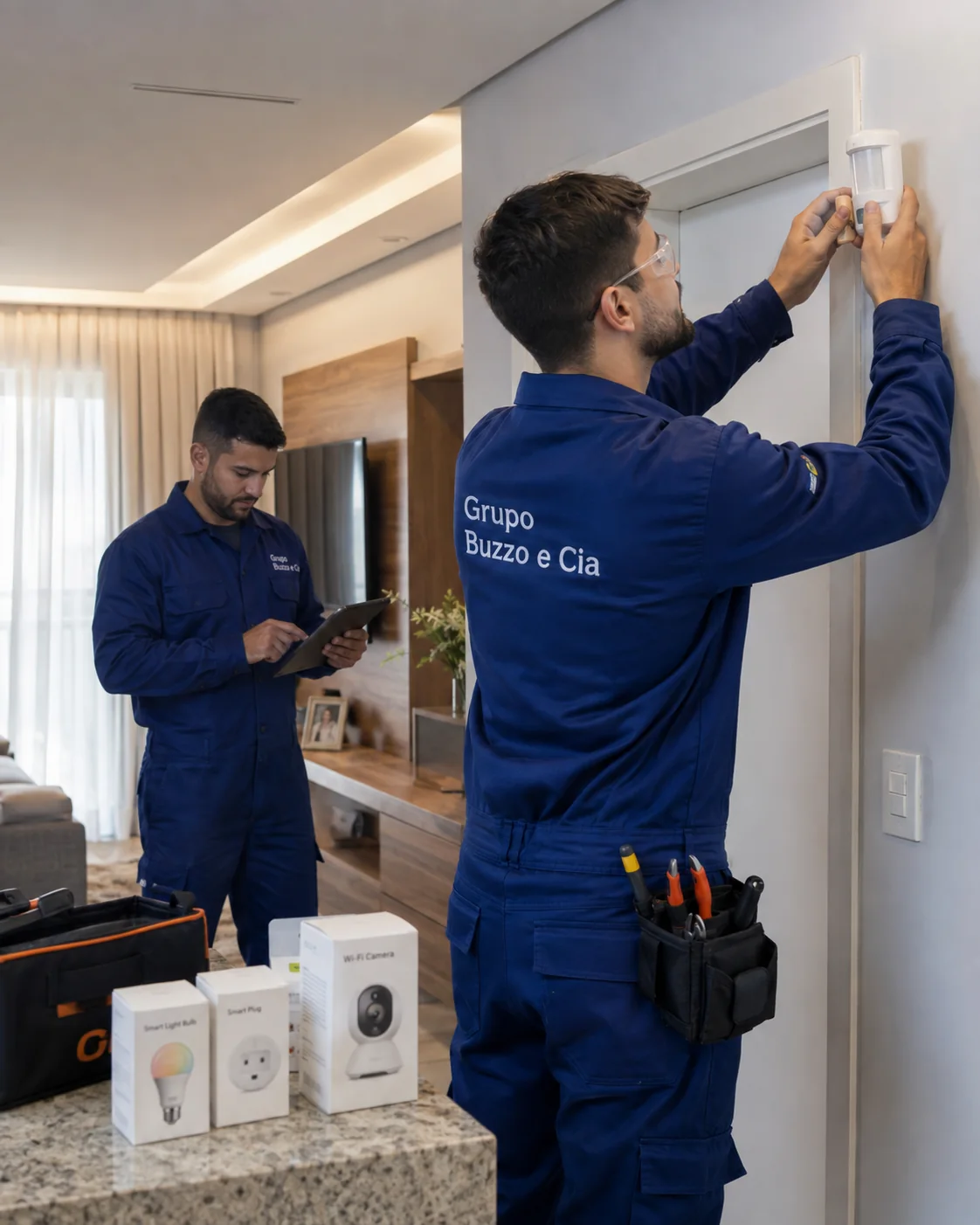 Instalação de sensor e dispositivos de automação residencial