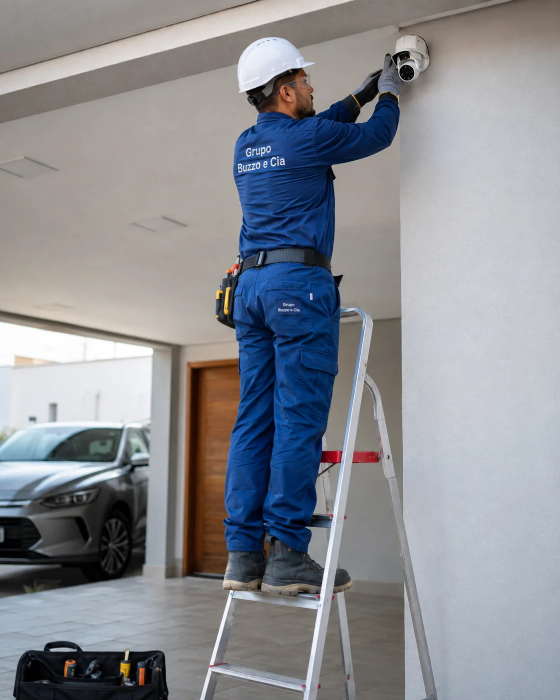 Instalação de câmera de segurança em residência