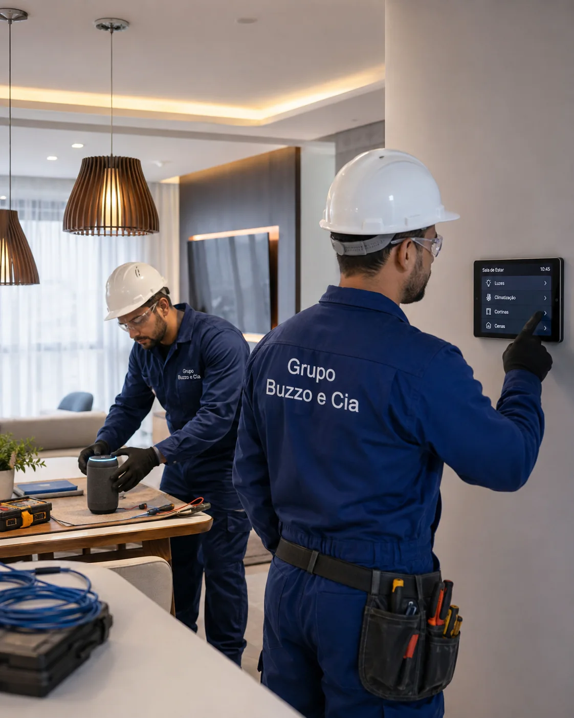Configuração de painel inteligente em residência