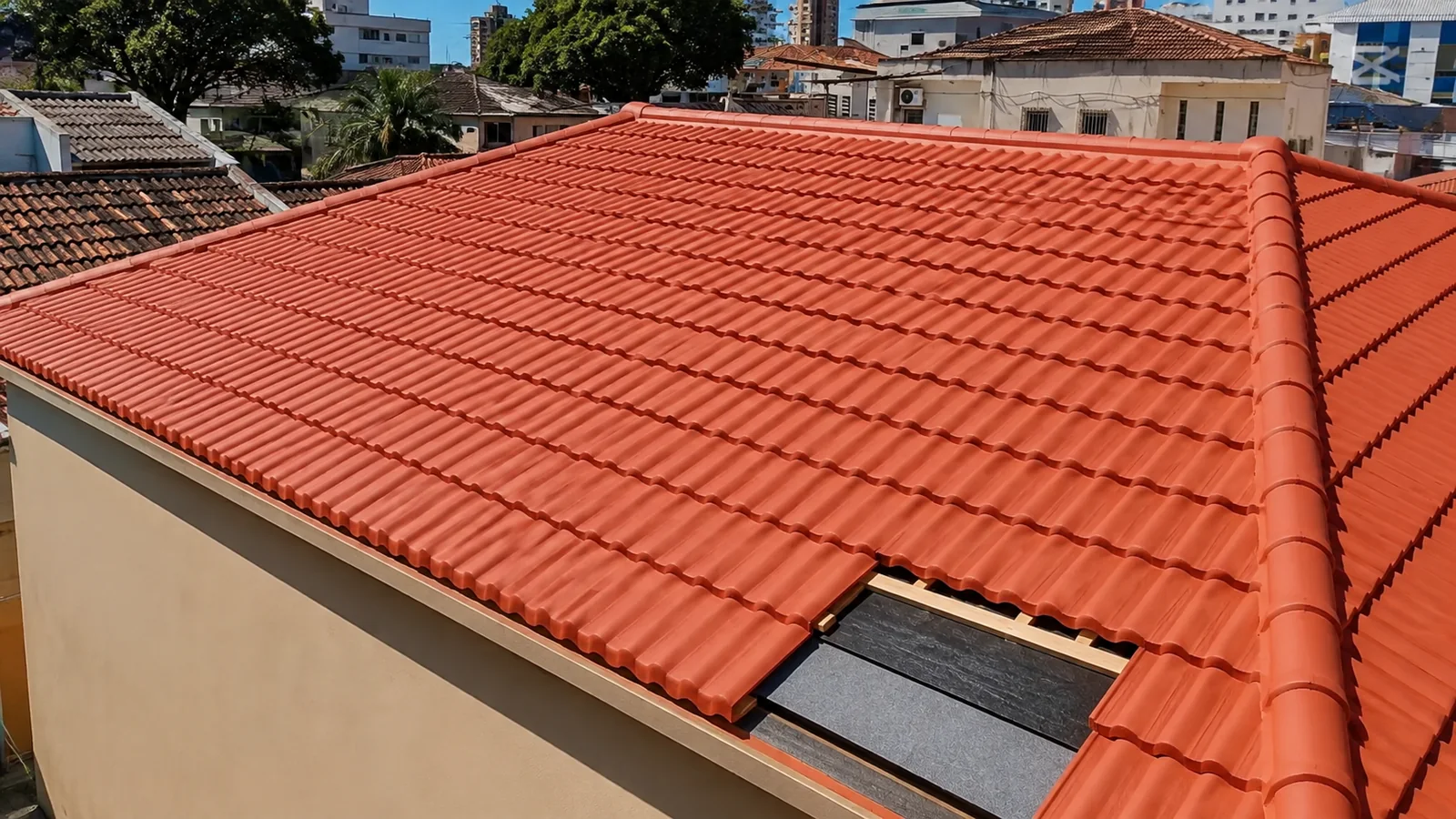 Telhado reformado e protegido pelo Grupo Buzzo