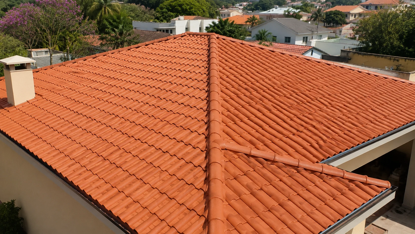 Telhado cerâmico reformado e protegido